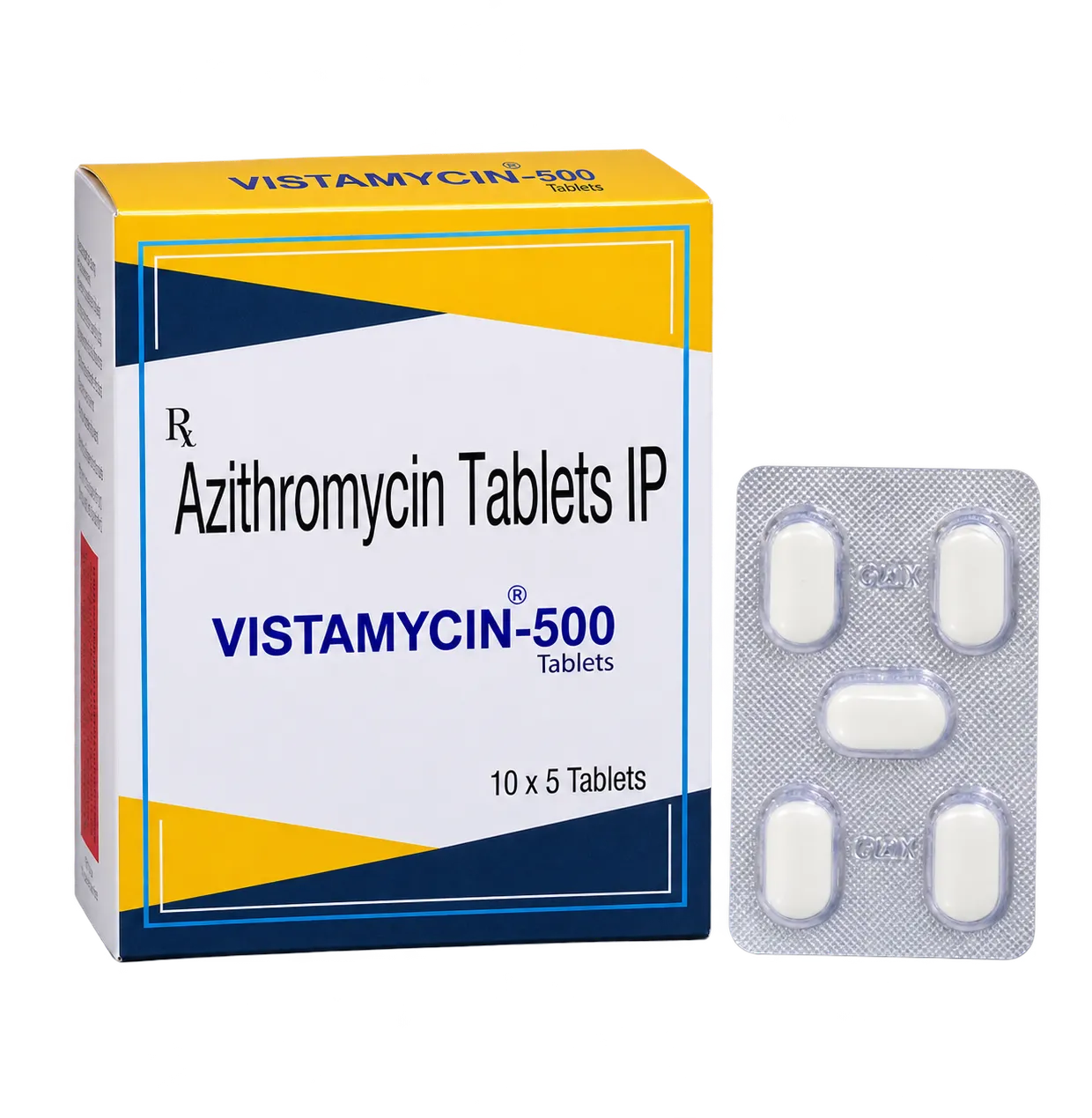 Vistamycin-500 Azithromycin tablets 10 × 5 carton